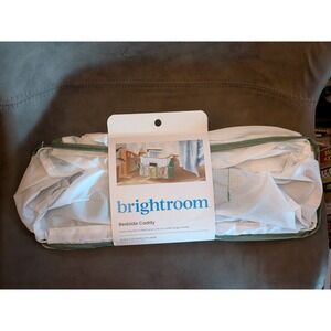 Brightroom Bedside Caddy Organizer White Sage Green Dorm Storage 15x5.125x9.5in